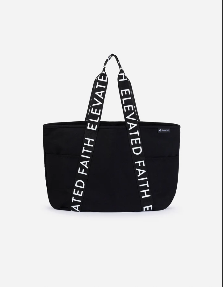 Elevated Faith-The Large Everyday Black Tote
